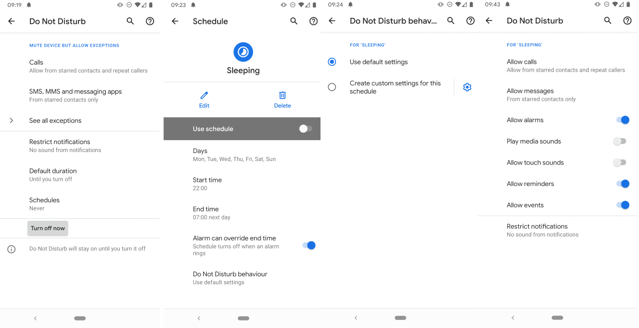Customize Do Not Disturb Schedules on Android 10