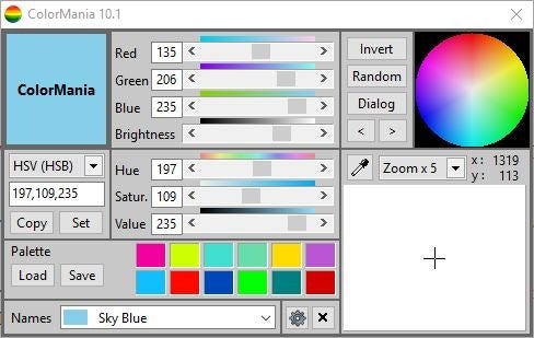 ColorMania is a freeware color picker tool for Windows