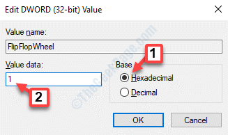 Editar Dword (32 bits) Valor Base Valor hexadecimal Datos 1 Ok