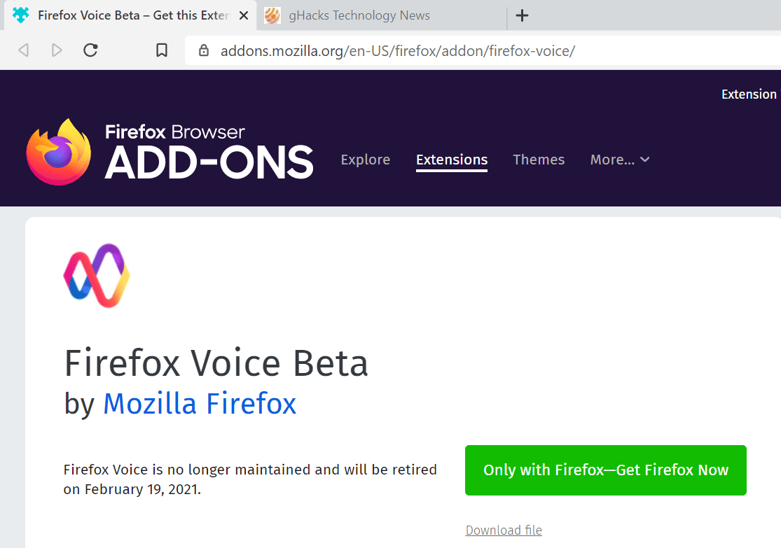firefox voice retirement
