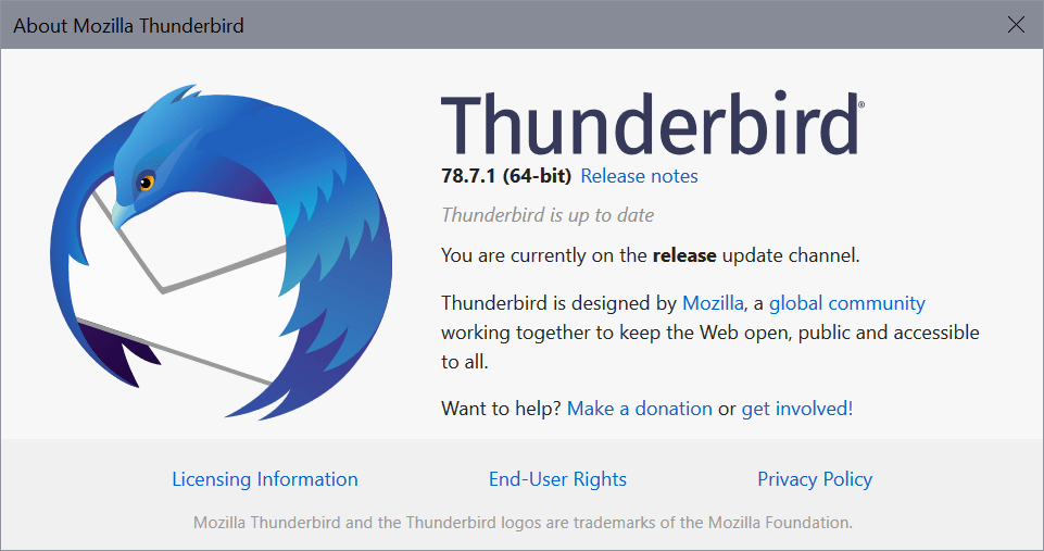 Thunderbird 78.7.1