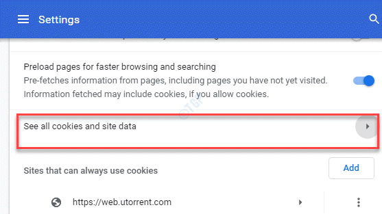Configuración Configuración general Ver todas las cookies y los datos del sitio