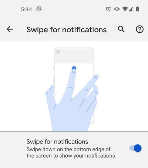Si bien el texto es correcto, la imagen aquí es un marcador de posición que no tiene nada que ver con la nueva función: nuevo gesto de deslizamiento que se encuentra en Android 12 Developer Preview 2