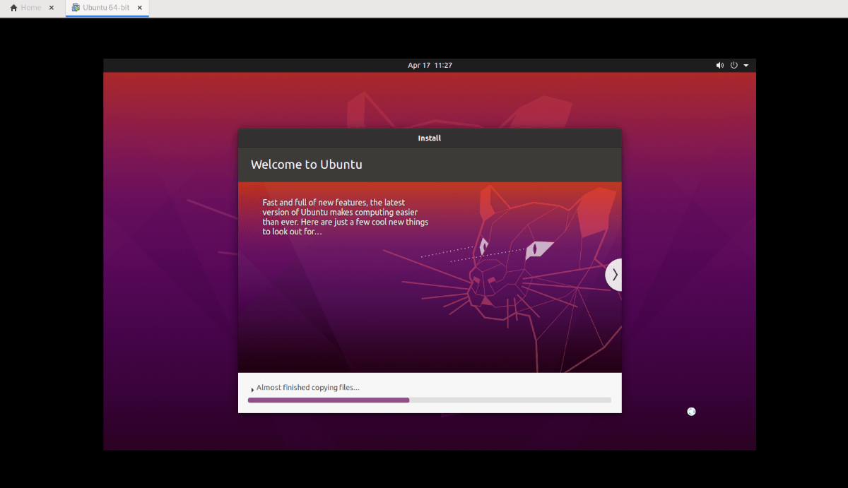 Imagen de VMware de escritorio de Ubuntu
