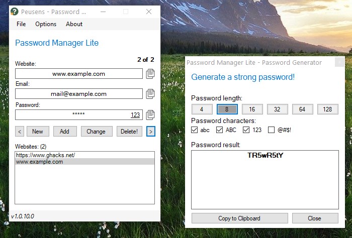 Peusens Password Manager Lite - generar contraseña segura