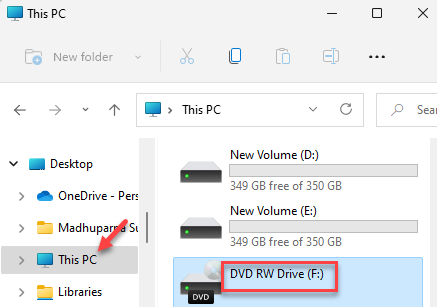Fil Explorer This Pc Dvd Rw Drive
