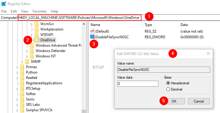 Registry Editor Onedrive Disablefilesyncgsc Key Min (1)