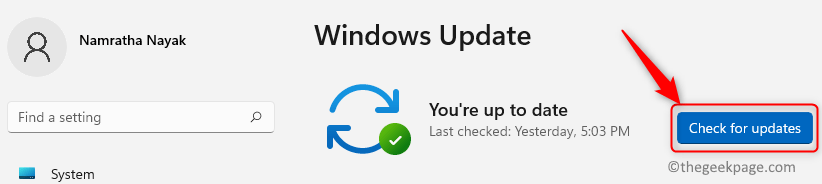 Buscar actualización de Windows Windows 11 min
