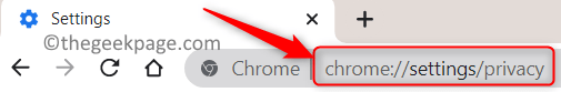 Configuración de Chrome Privacidad Barra de direcciones Mín.