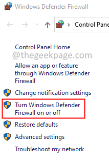 Activar o desactivar el firewall de Windows Defender