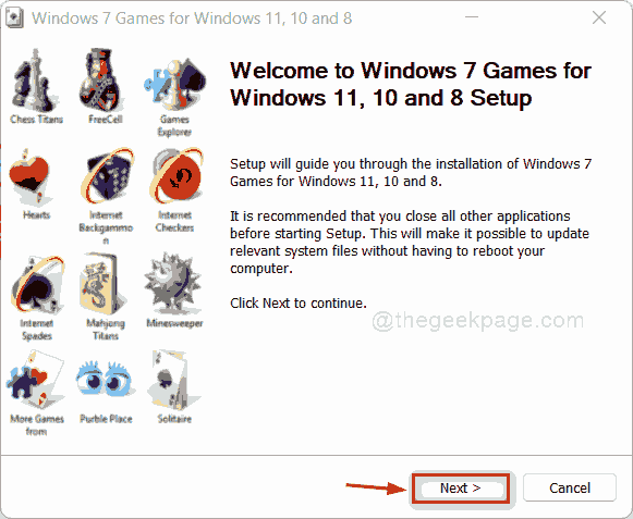 Siguiente botón Windows7games 11zon