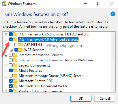 Funciones de Windows Activar o desactivar las funciones de Windows .net Framework 4 Series Check Min