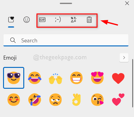 Símbolos de Kaomoji en el panel de emojis 11zon