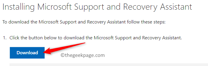 Descargar el Asistente de soporte de recuperación de Microsoft Min
