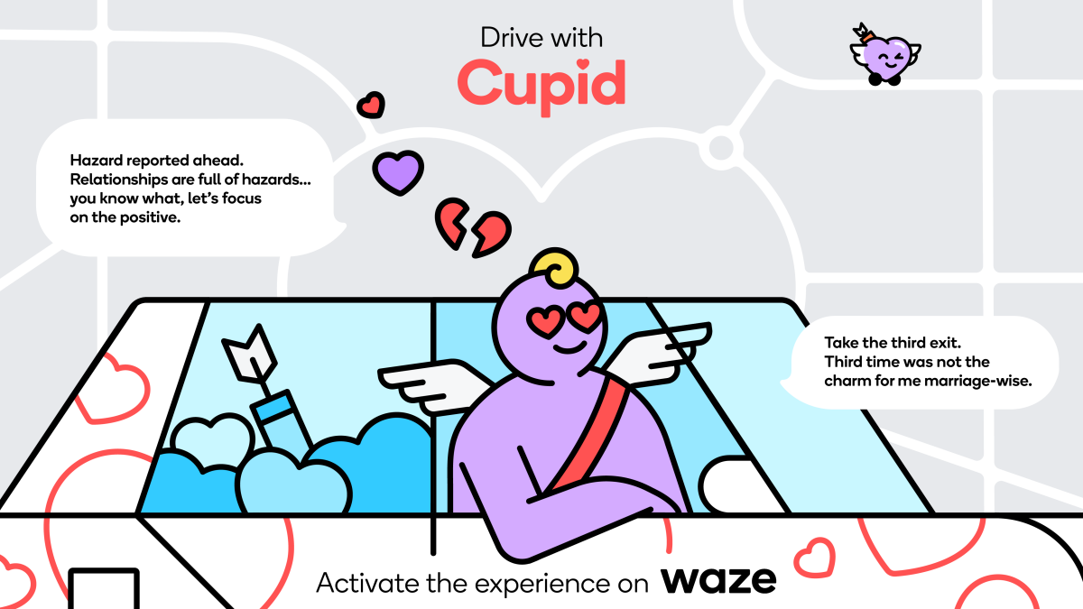 Waze lanza una experiencia de San Valentín con temática de Cupido