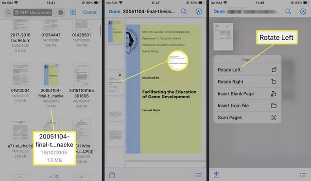 Use la aplicación Archivos para editar PDF en iPhone