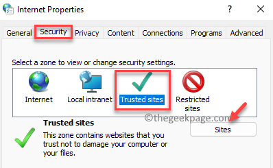 Internet Propiedades Seguridad Sitios de confianza Sitios Mín.