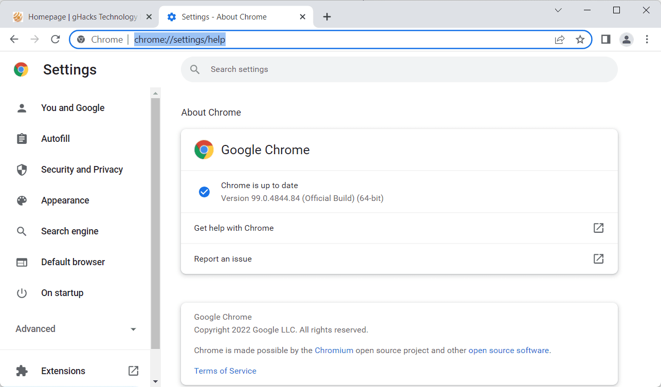 actualización de seguridad de google chrome