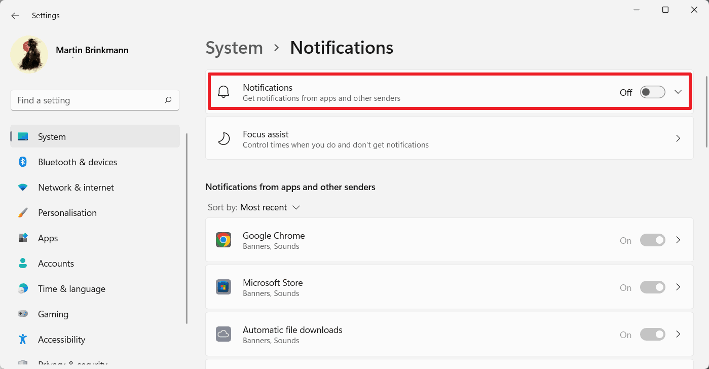 windows 11 desactivar notificaciones