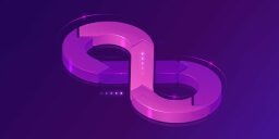 Ilustración de símbolo de infinito rosa y púrpura