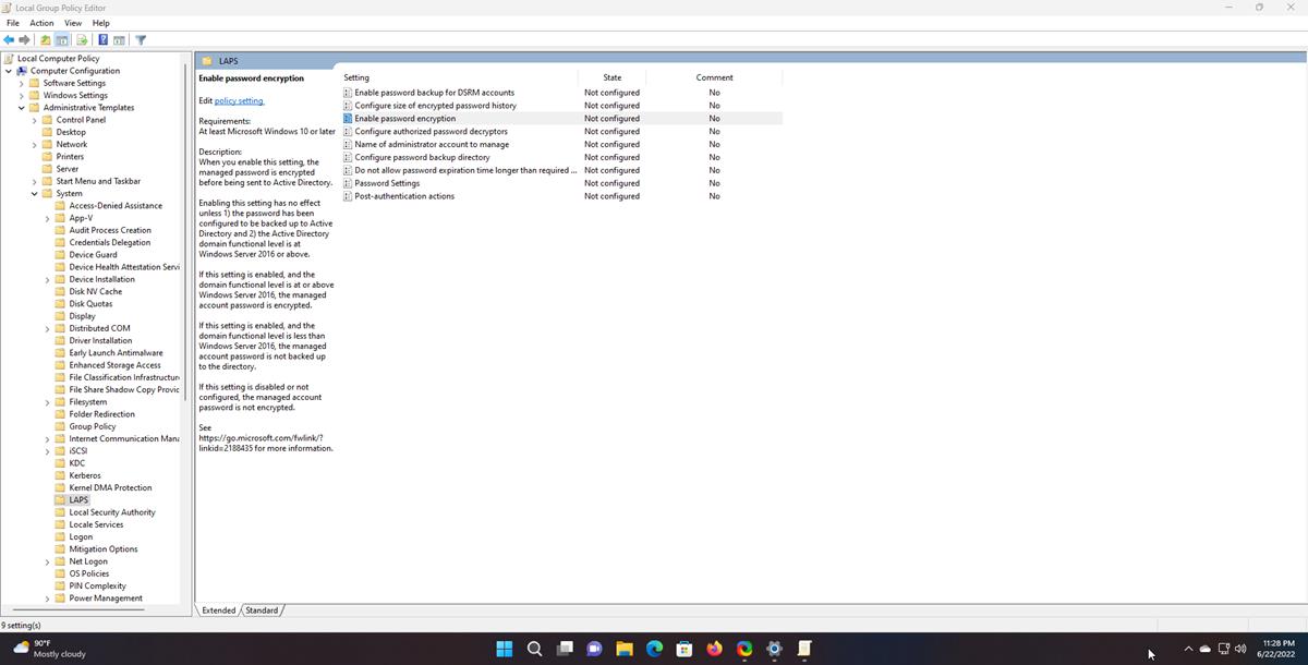 Versión preliminar de Windows 11 Insider Build 25145 LAPS