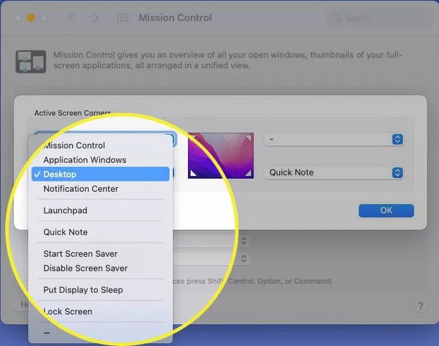 Configurar y usar esquinas activas en Mac