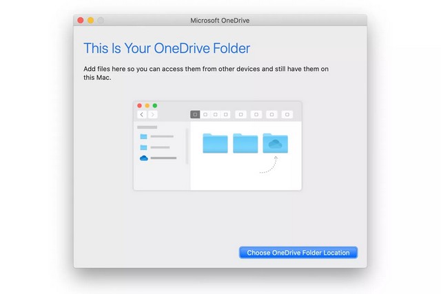 Seleccione una ubicación para su carpeta OneDrive