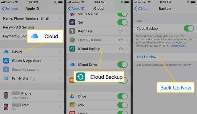 Transferir contactos de iPhone restaurando la copia de seguridad de iCloud