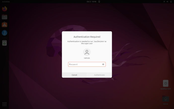 Abrir archivos Root Ubuntu 19 Pkexec Ejecutar
