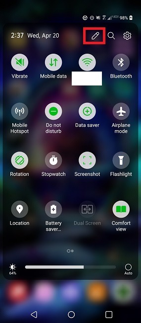 Habilite la grabadora de pantalla oculta en el icono de edición de pantalla de Android