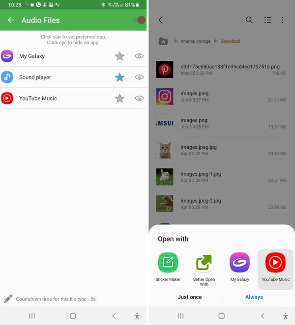 Android mejor abierto con la aplicación