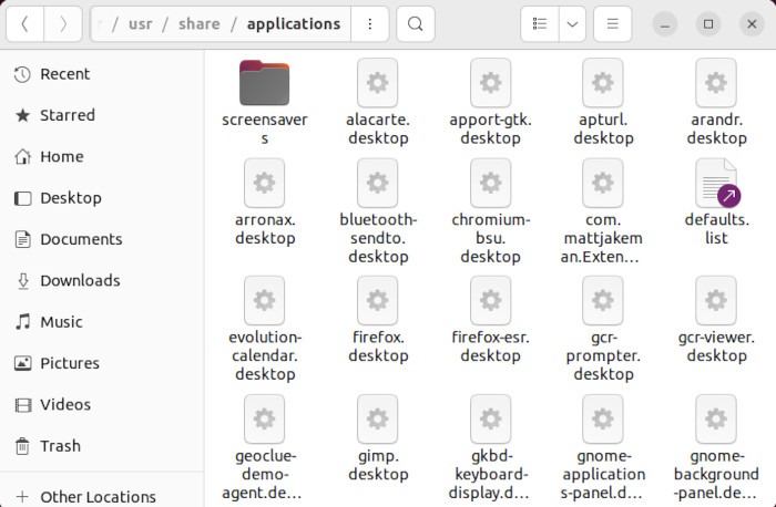Crear archivo de escritorio Carpeta de accesos directos de aplicaciones de Linux 09