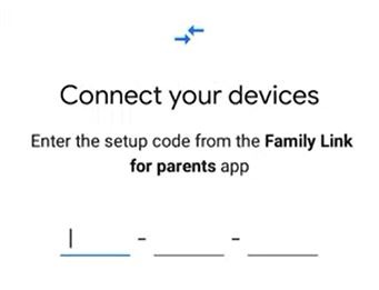 Configuración de Google Family Link Introducir código
