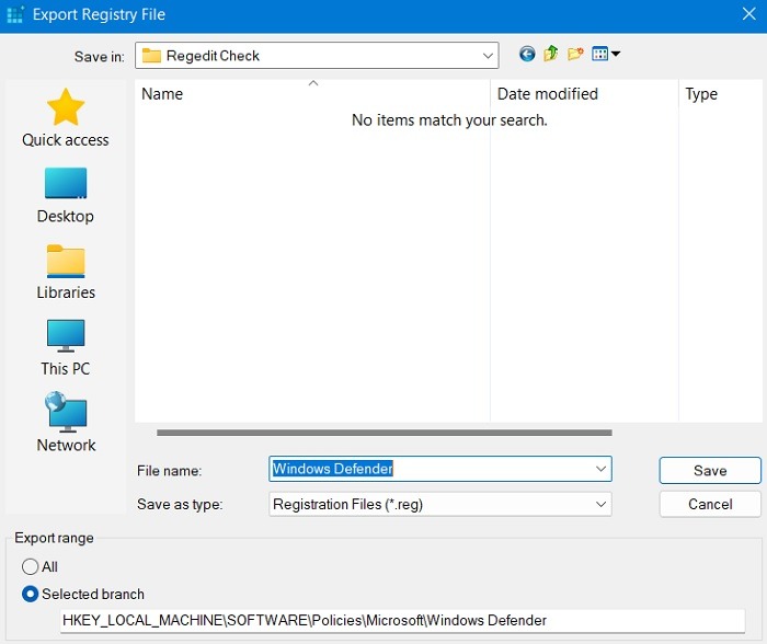 Esta configuración Administrador administrado Windows11 Exportar archivo de registro