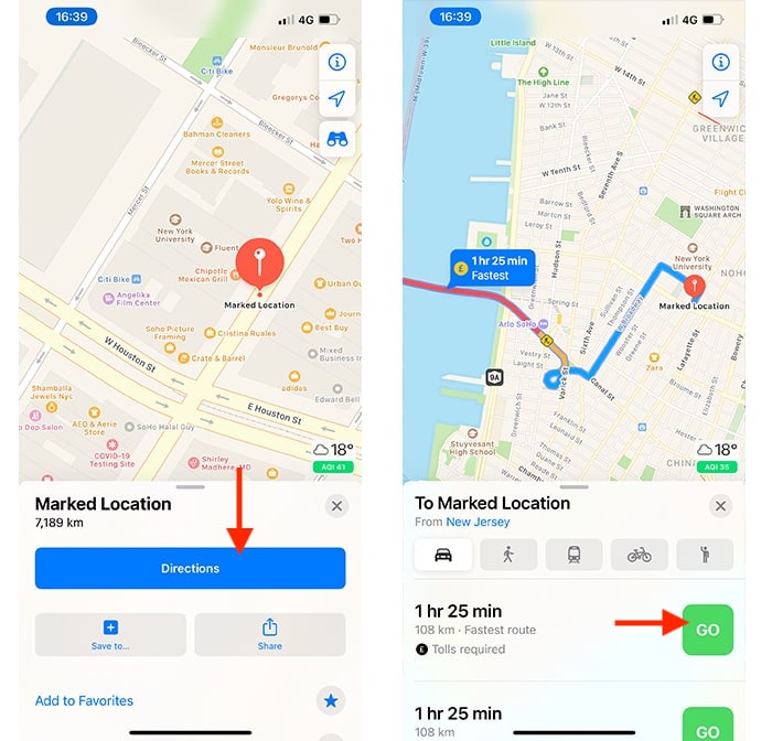 Drop Pin Apple Maps Instrucciones de manejo