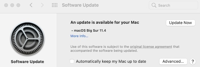 El mouse no funciona Actualización de software de Mac