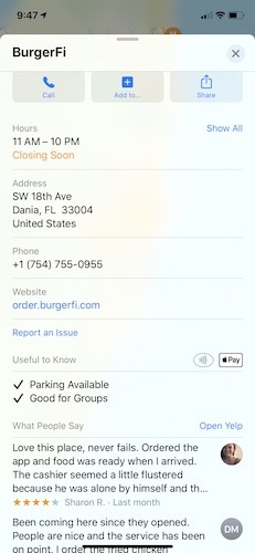 Usa Apple Maps Encuentra Apple Pay Iphone Burgerfi