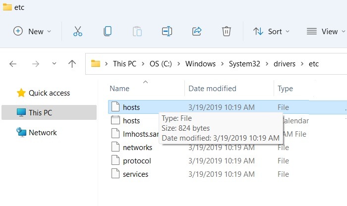 Archivo de hosts de Windows Ubicación del archivo de hosts de Windows11, etc.