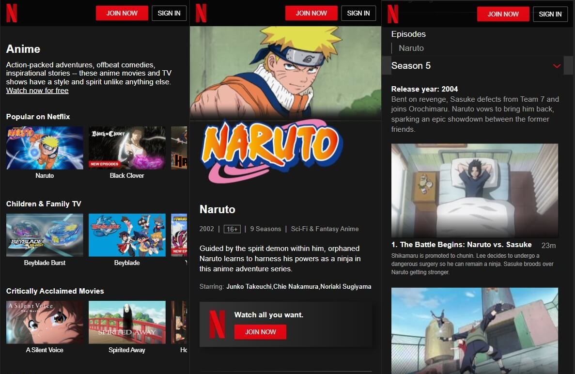 Aplicación de anime de Netflix