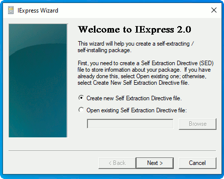 Windows 10 Iexpress Bienvenido