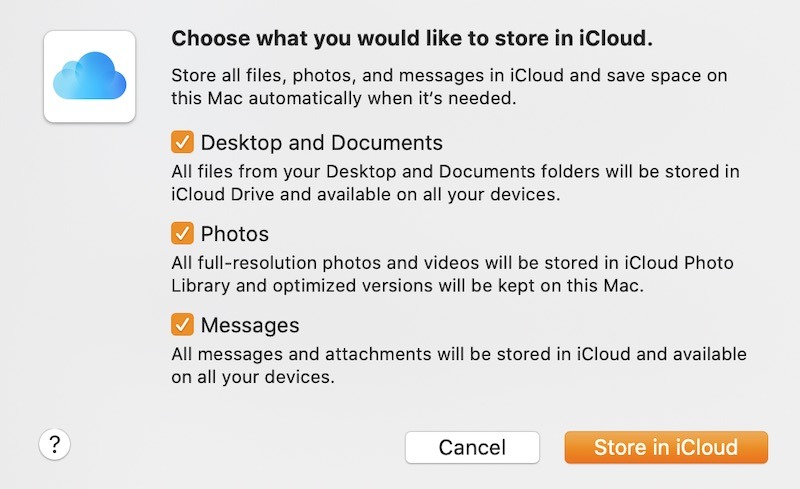 Limpie la tienda de discos duros de Mac en Icloud