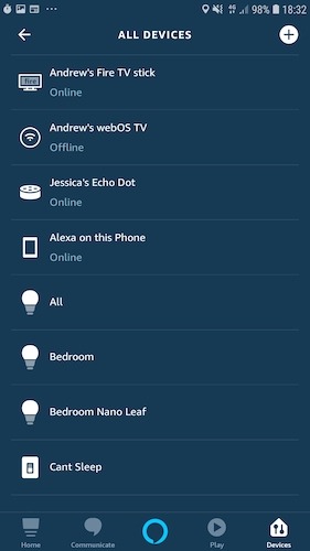 Registrar dispositivos inteligentes con Amazon Alexa