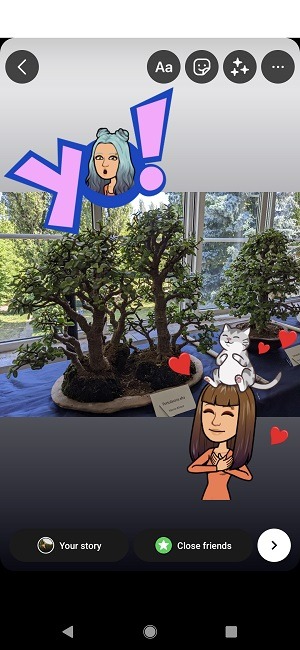 Cómo Instagram Avatar Bitmoji Diferentes pegatinas