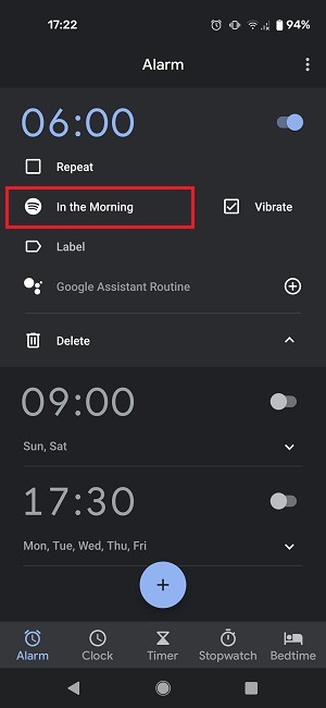 Cómo configurar la alarma de Spotify Google New Ringtone Set