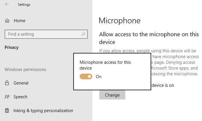 Microphone Not Working Windows10 Microphone Allow Access