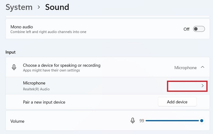 Microphone Not Working Windows11 Sound Settings Microphone Select