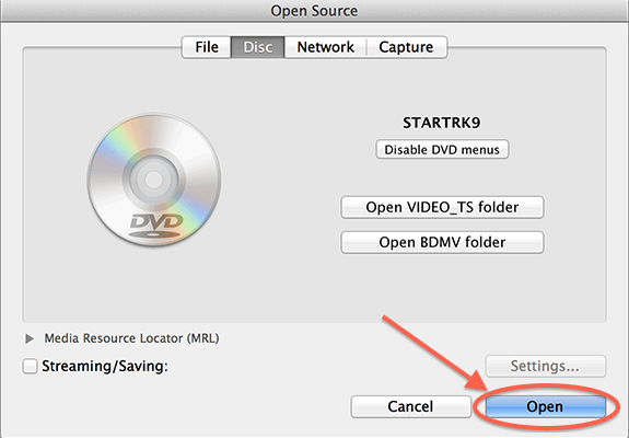 Reproducir disco abierto Blu Ray Macos Vlc