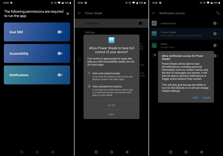 Nuevos controles de medios Permisos de Power Shade de Android 11