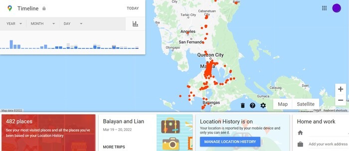 Historial de ubicaciones de Google 1