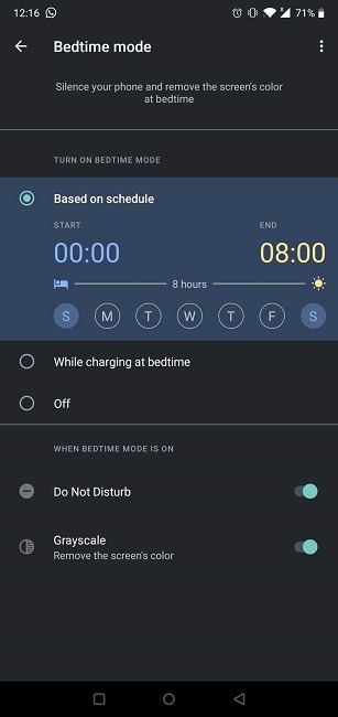 Obtenga el modo de hora de acostarse en el horario de sueño de Android